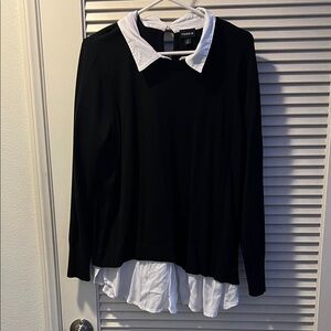 Torrid Black Sweater with White Collar